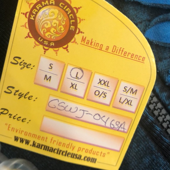 Karma circle U.S.A. hippie boho hobo sweatshirt - Picture 3 of 4